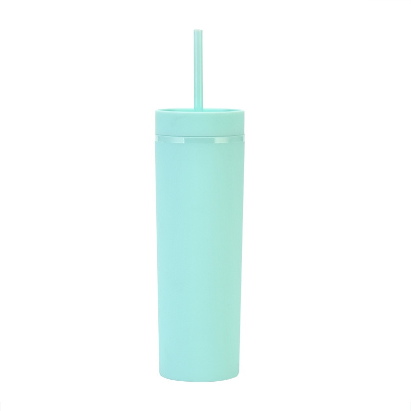 Acrylic Slim Skinny Tumbler with Lid Straw (16oz)