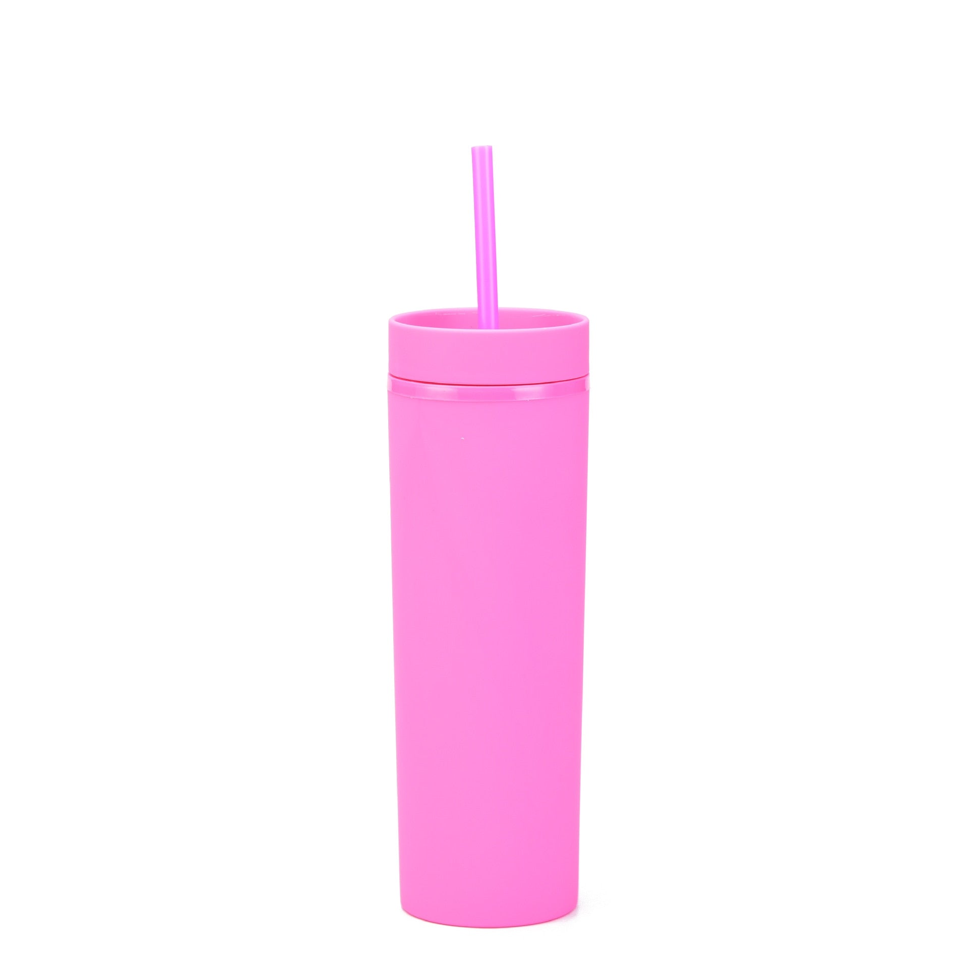 Acrylic Slim Skinny Tumbler with Lid Straw (16oz)